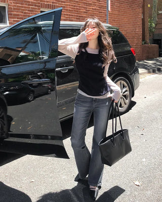 (short/basic/long) Elasticated semi-bootcut pants