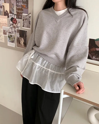 (2 colors) Ribbon Layered Wrap Skirt