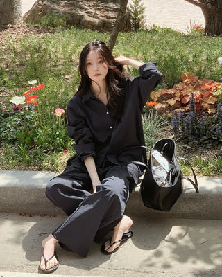 Cool summer elastic waist pants