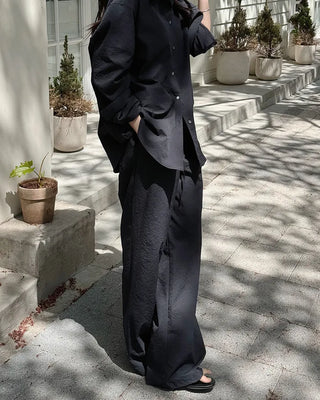 Cool summer elastic waist pants