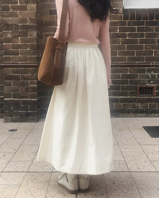Two-button flared skirt