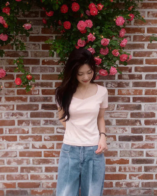 Square neck T-shirt