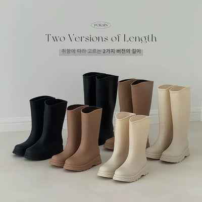 Rubber Platform Long & Mid Rain Boots