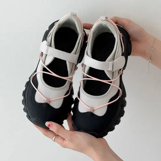 Gorpcore String Velcro Mary Jane Sneakers Sandals