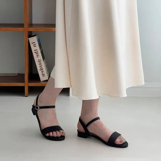 Round Simple Strap Mary Jane Platform Mule Sandals Heel  - 6,300