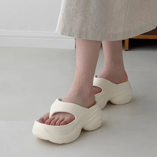 Platform Wedge Height-Increasing Block Heel Flip-flops