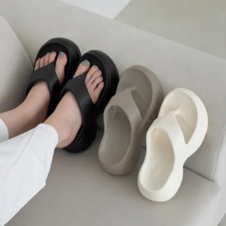 Platform Wedge Height-Increasing Block Heel Flip-flops