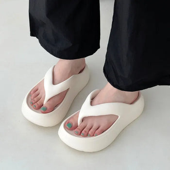 EVA Lightweight Platform Height-Increasing Block Heel Flip-flops