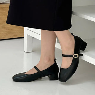 Square Mary Jane Loafers