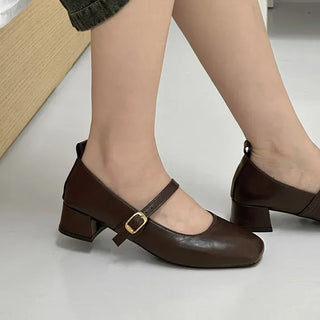 Square Mary Jane Loafers