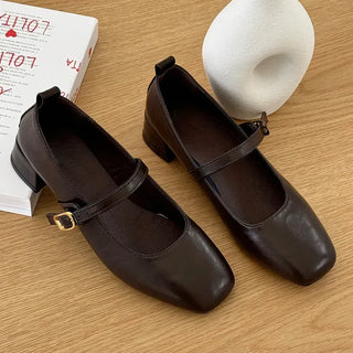 Square Mary Jane Loafers