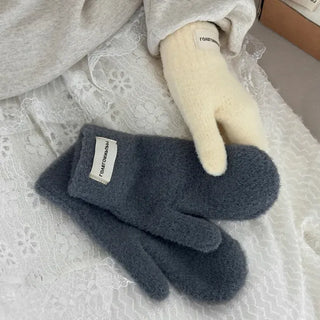 Pastel Knit Ribbed Mittens