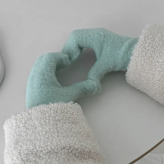 Pastel Knit Ribbed Mittens