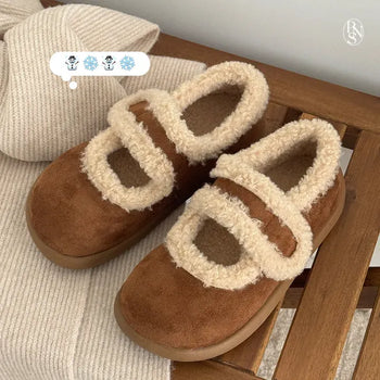 Shearling Suede Curly Velcro Fur Loafers Fur Shoes Moccasins