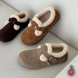 Curly Round Suede Shearling Fur Loafers Fur Shoes Moccasins