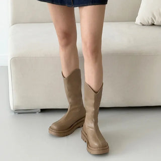 Western Platform Half Mid-Mid Boots