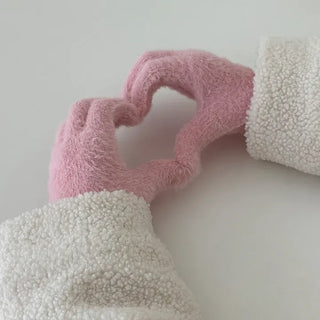 Angora Pastel Ribbed Faux Cashmere Gloves