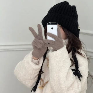 Knit Hoodie Soft Tassel Balaclava Earflap Hat