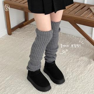 Thick Ribbed Knit Over-the-Knee Socks Leg Warmers