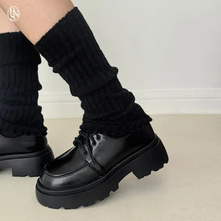 Ribbed Long & Mid Frill Over-the-Knee Socks Leg Warmers