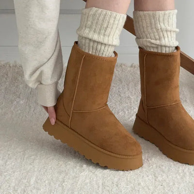 Suede Platform Block Mid-heel UGG Boots