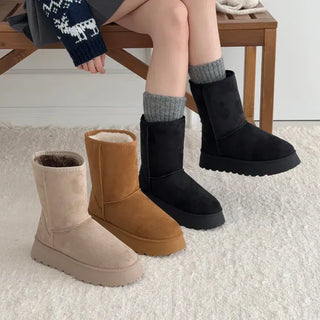 Suede Platform Block Mid-heel UGG Boots