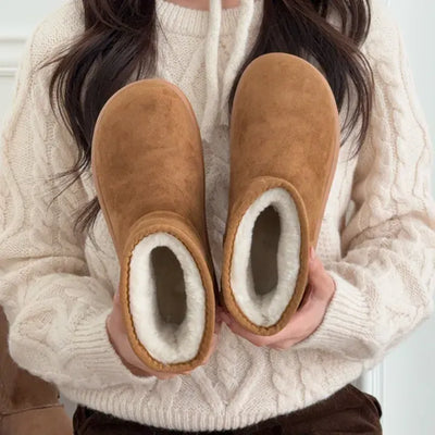 Suede Round Fur-Lined Short UGG Boots