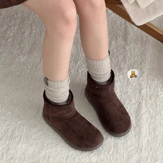Suede Round Fur-Lined Short UGG Boots