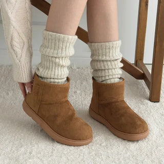 Suede Round Fur-Lined Short UGG Boots