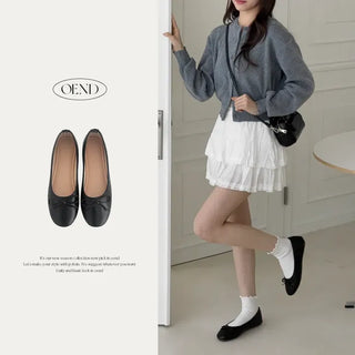 Ribbon Soft Flat Shoes Loafers