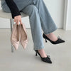 Patent Ribbon Stiletto Pumps High Heels