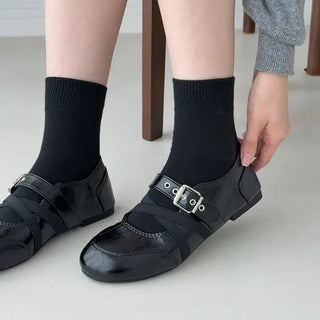 Buckle Strap Mary Jane Flat Sneakers