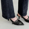 Buckle Strap Stiletto Mary Jane Slingback Heel Shoes