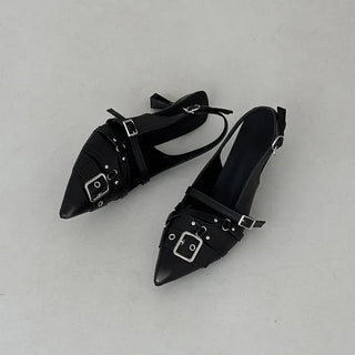 Buckle Strap Stiletto Mary Jane Slingback Heel Shoes
