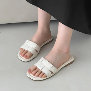 Twisted Weaving Flat Mule Sandal Slippers