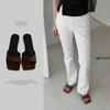 Square Open-Toe Strap Kitten Heel Sandal Mule Slippers