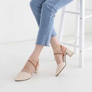 Asymmetrical Cut Two-Way Platform Strap Mule Heels