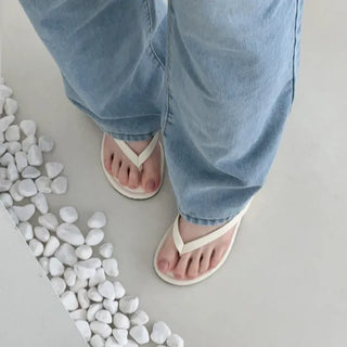 Round Slim Fit Wedge Mule Slippers Sandal Heel