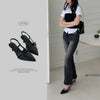 Stiletto Buckle Strap Slingback Kitten Heel
