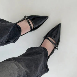 Stiletto Buckle Strap Slingback Kitten Heel