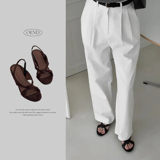 Round Twisted Strap Slingback Mule Slippers