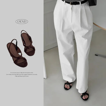 Round Twisted Strap Slingback Mule Slippers
