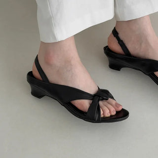 Round Twisted Strap Slingback Mule Slippers