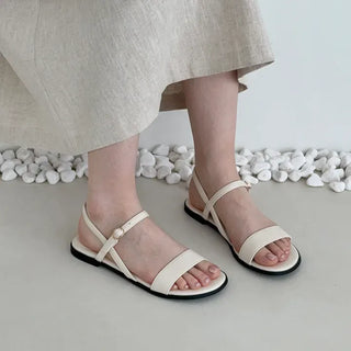 Square Buckle Banding Strap Flat Platform Sandals -2009&2018