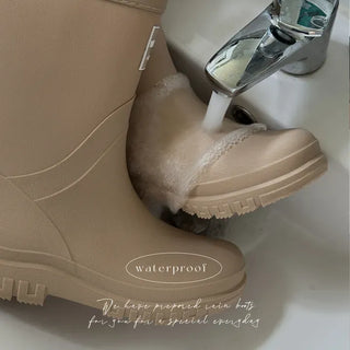 Rounded Toe Rubber Long & Mid-Length Rain Boots -6228&6283