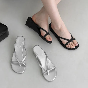 Strap Flip-flop Wedge Mule Slipper Sandals