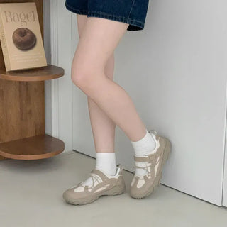 Round Velcro Mary Jane Platform Sneakers