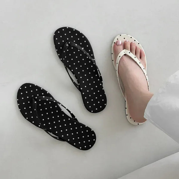 Round Dot Flat Flip-flop Slippers