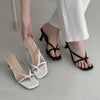 Square V-Cut Strap Mule Flip-flop Heel
