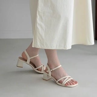 Strap Platform Square Sandal Heels